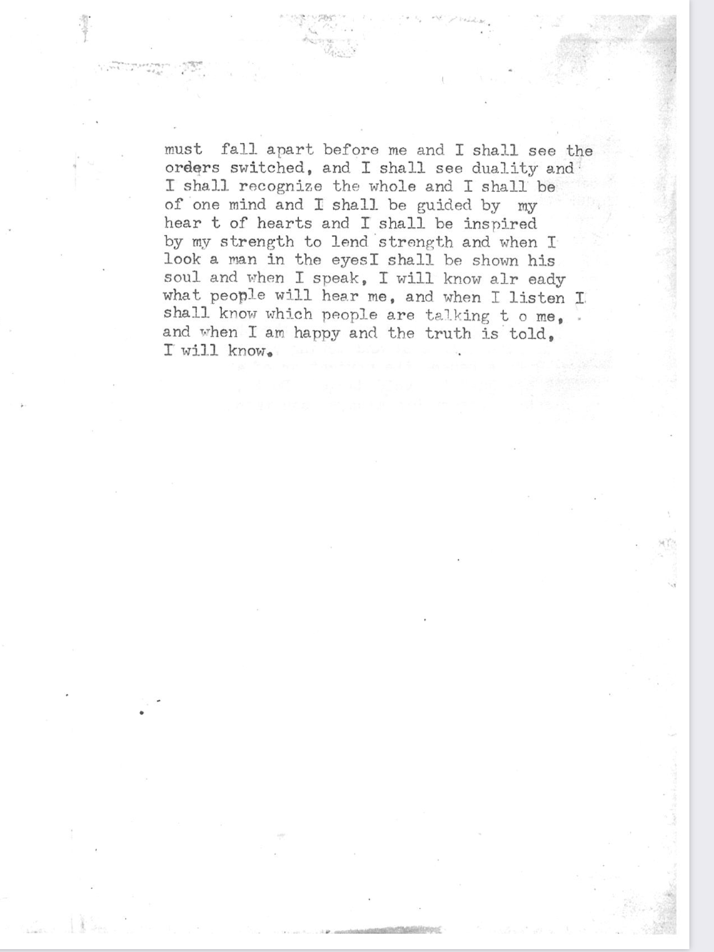 an image of typewritten text